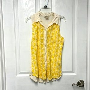 Lucky Brand Button Down Embroidery Top